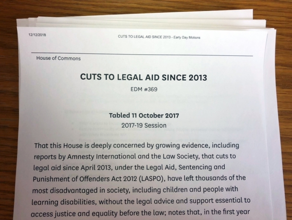 EDM - 369 Cuts to Legal Aid since 2013