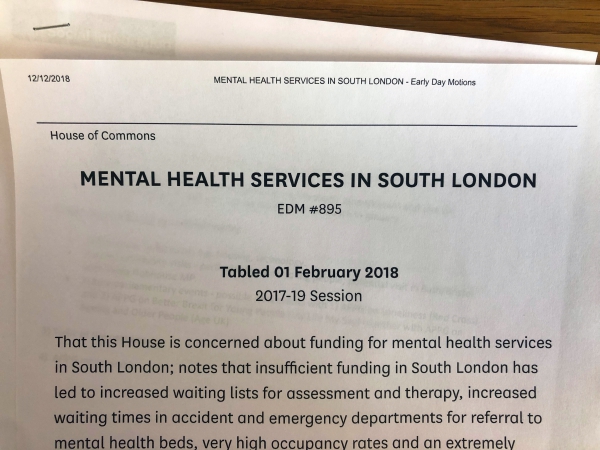 EDM - 895 Mental Health Services in South London