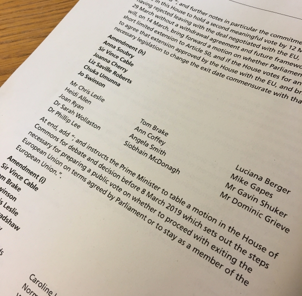 Brexit People's Vote amendment