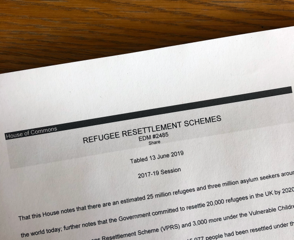 Refugee Resettlement Schemes EDM